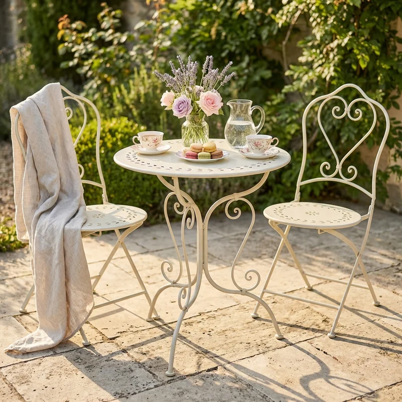 Set tavolo con 2 sedie in Acciaio cm 62x62x73 - MANLEY
