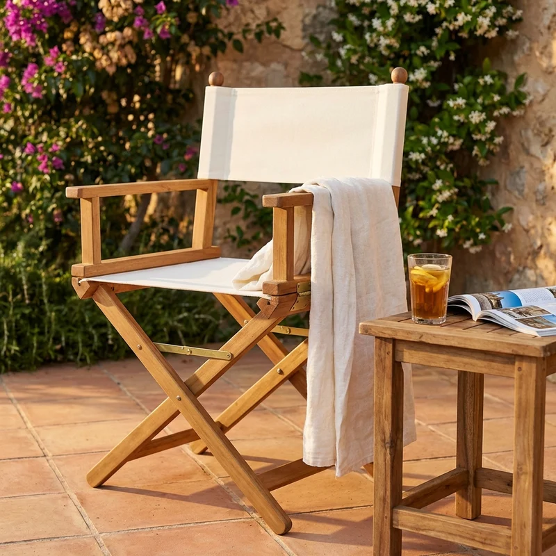 Poltrona da Giardino regista Pieghevole in Legno Acacia cm 58x44x91 - TIMMY