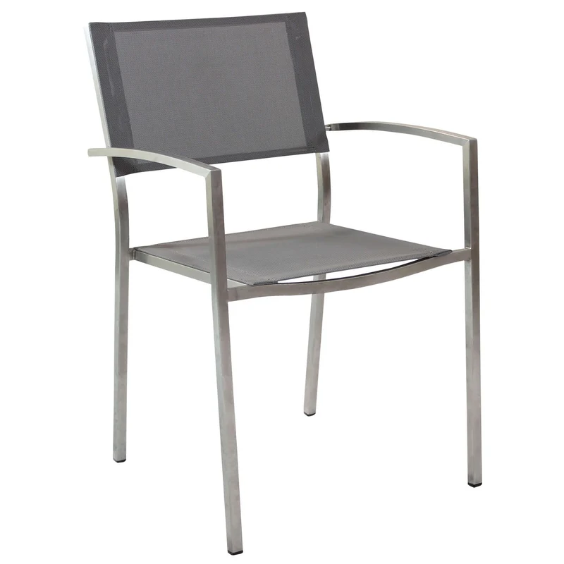 Poltrona da Giardino Impilabile in Acciaio Textilene cm 56x54x83 - DOLPH