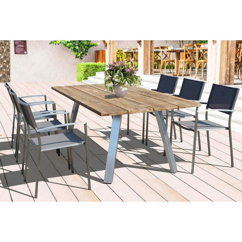 Poltrona da Giardino Impilabile in Acciaio Textilene cm 56x54x83 - DOLPH