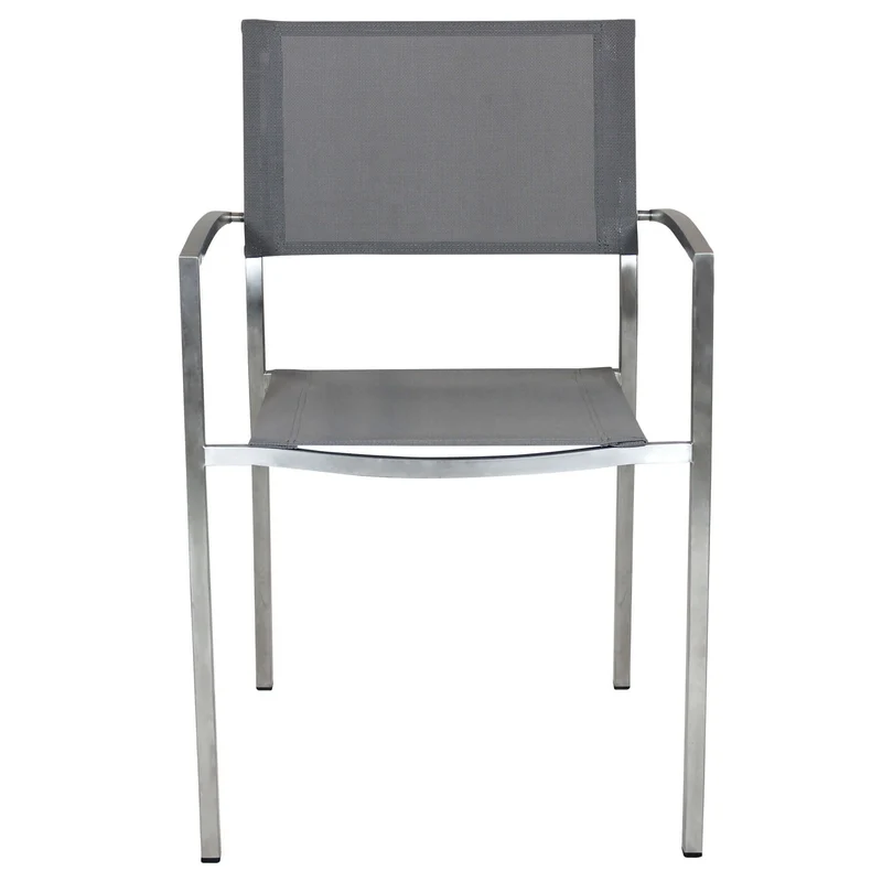 Poltrona da Giardino Impilabile in Acciaio Textilene cm 56x54x83 - DOLPH