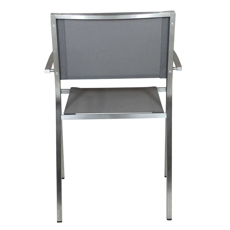 Poltrona da Giardino Impilabile in Acciaio Textilene cm 56x54x83 - DOLPH