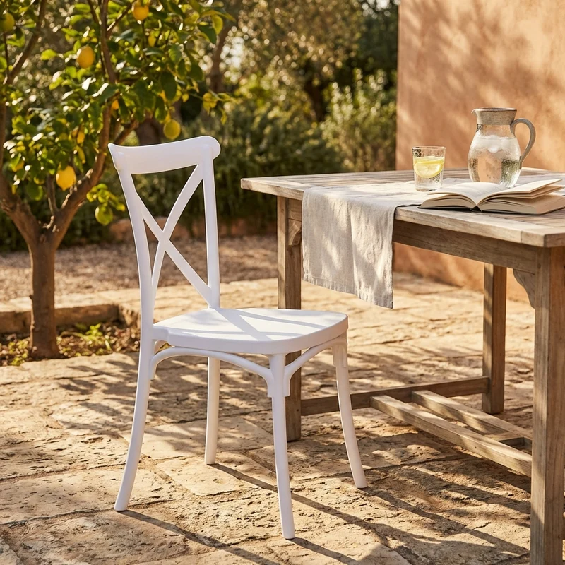 Sedia da Esterno interno vintage in Polipropilene cm 49x44x89 - KAM