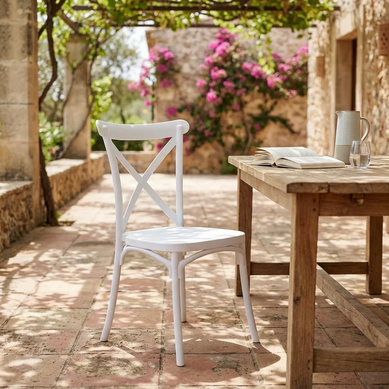 Sedia da Esterno interno vintage in Polipropilene cm 49x44x89 - KAM