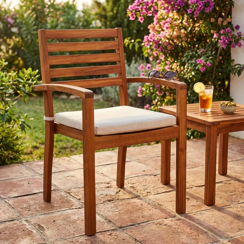 Poltrona da Giardino in Acacia cm 57x58x88 - HENDERSON