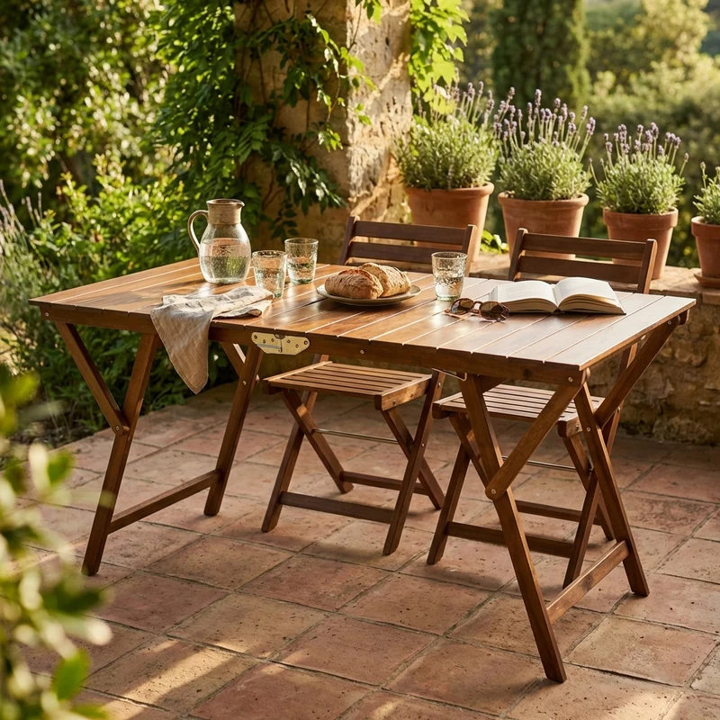 Tavolo da Giardino Pieghevole Salvaspazio 70x140 - JONATHAN