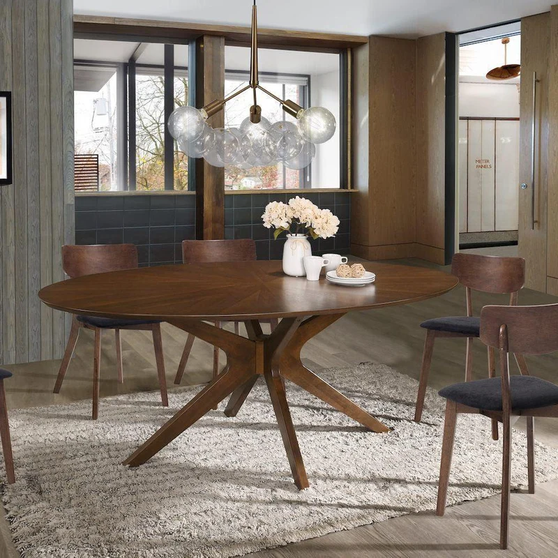 Tavolo ovale in legno Hubbard Walnut