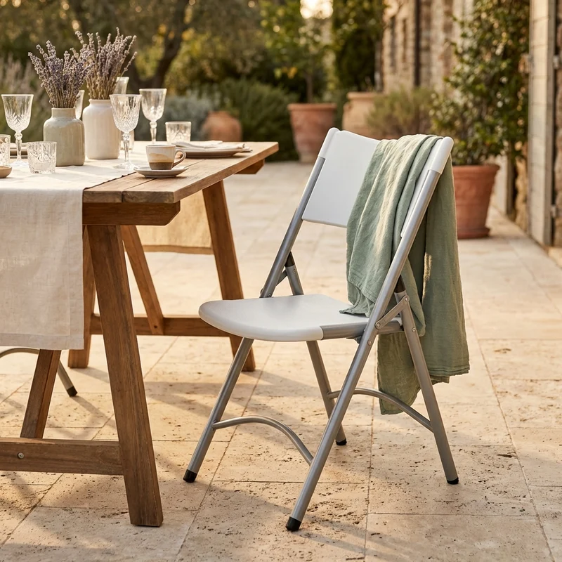 Sedia catering Pieghevole in Acciaio Plastica cm 57x46x85 - GAVIN