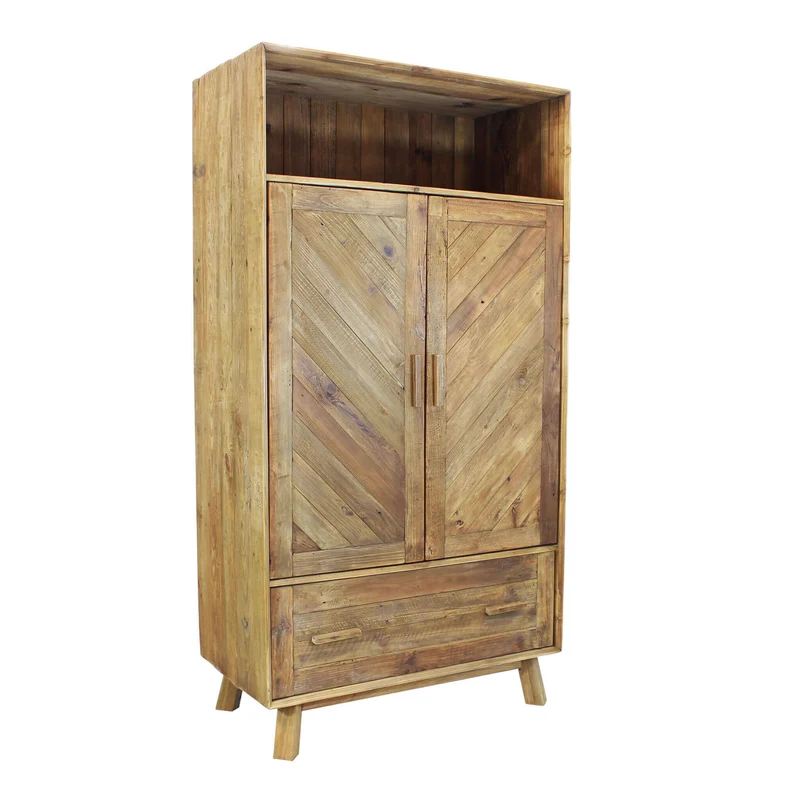Armadio due ante in Pino riciclato cm 106x55x200 - PINE