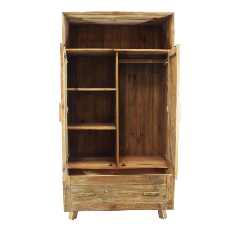 Armadio due ante in Pino riciclato cm 106x55x200 - PINE