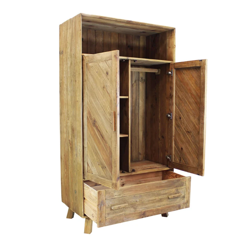 Armadio due ante in Pino riciclato cm 106x55x200 - PINE