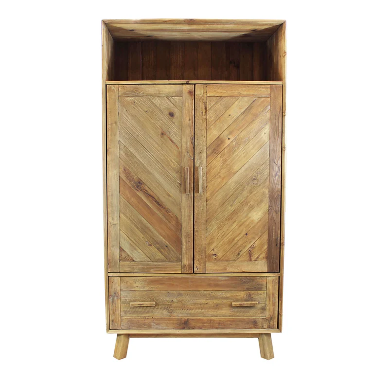 Armadio due ante in Pino riciclato cm 106x55x200 - PINE