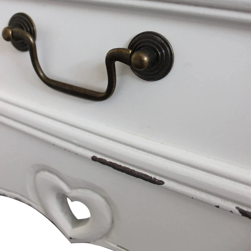 Mobiletto con 1 cassetto shabby chic in Legno cm 79x31x79 - EARNEST
