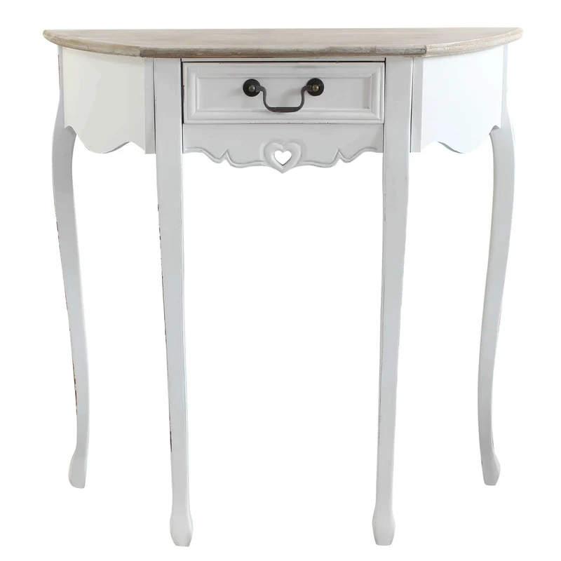 Mobiletto con 1 cassetto shabby chic in Legno cm 79x31x79 - EARNEST