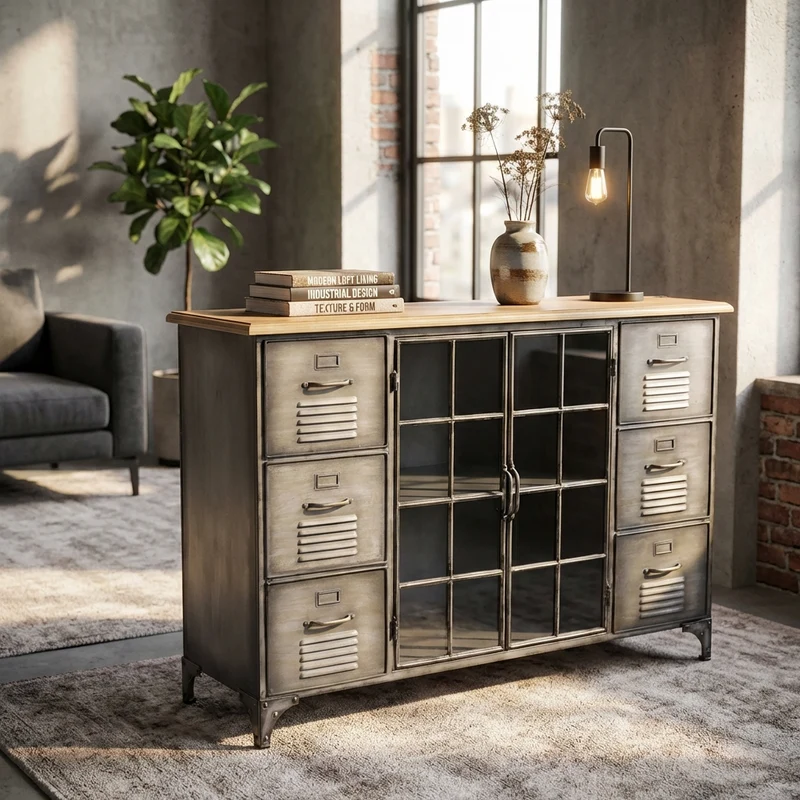 Madia in Acciaio Legno cm 124 5x40 5x83 - CHRISTMAS