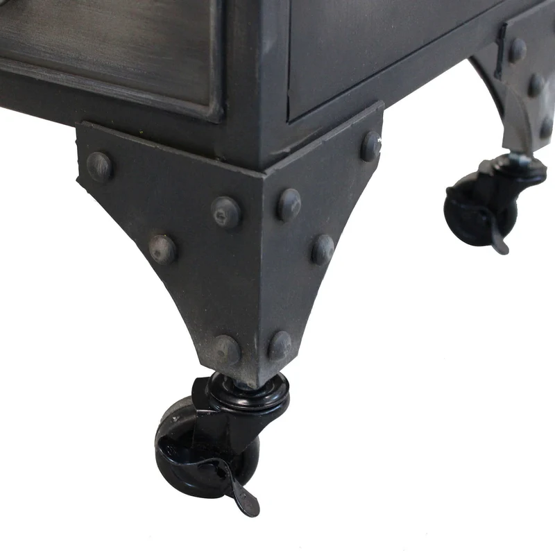 Madia per soggiorno Industrial in Acciaio cm 132 5x37 5x82 - HIRAM