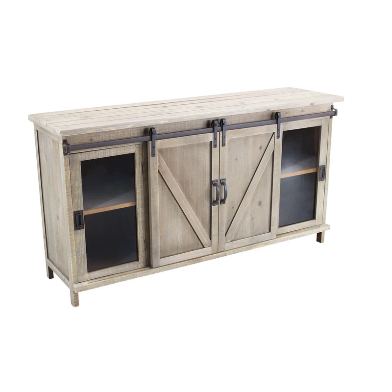 Madia per soggiorno Industrial in Acciaio Legno cm 142x41x76 - SHERLOCK