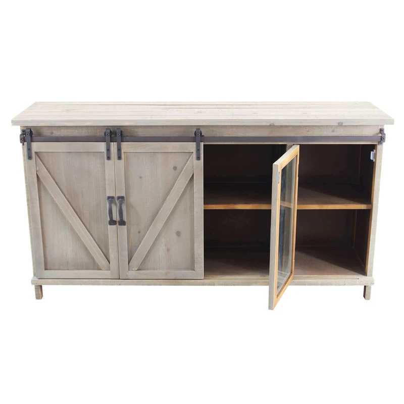 Madia per soggiorno Industrial in Acciaio Legno cm 142x41x76 - SHERLOCK