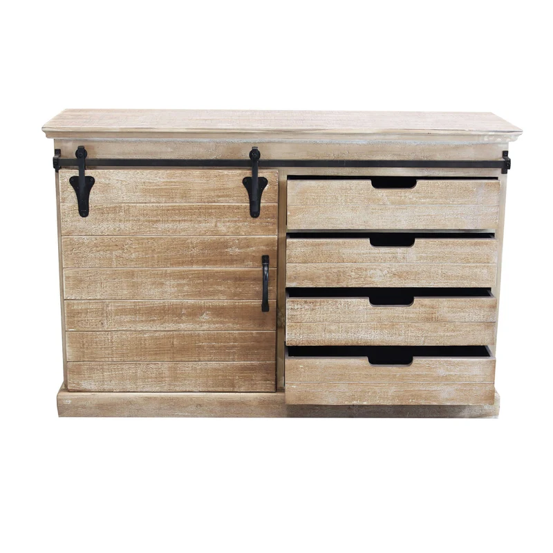 Madia per soggiorno Industrial in Legno Metallo cm 124x43x81 5 - JIM