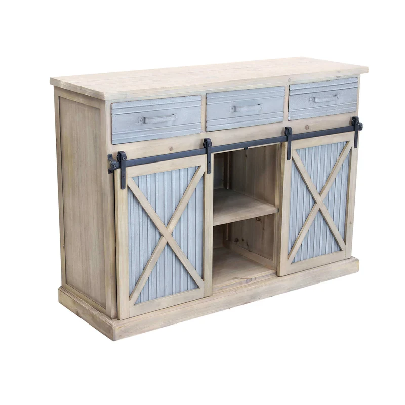 Madia Industrial in Legno Metallo cm 113x39 5x81 - REGINALD