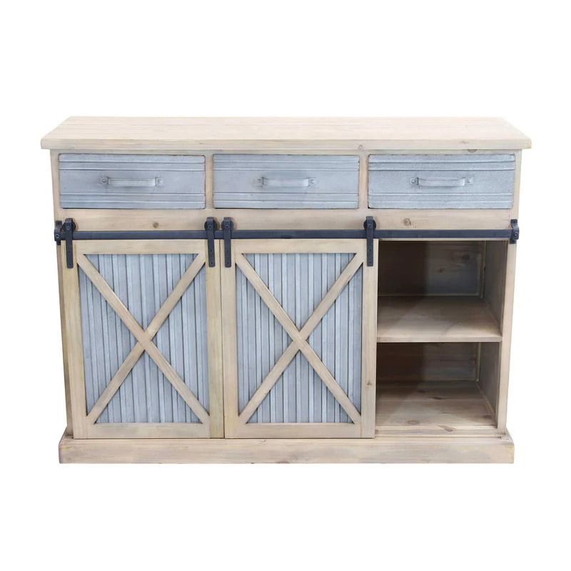Madia Industrial in Legno Metallo cm 113x39 5x81 - REGINALD
