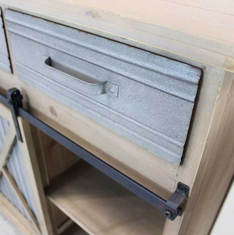 Madia Industrial in Legno Metallo cm 113x39 5x81 - REGINALD