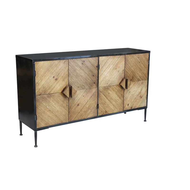 Madia Moderna a 4 ante in Legno Metallo cm 147x44x85 - IRVING