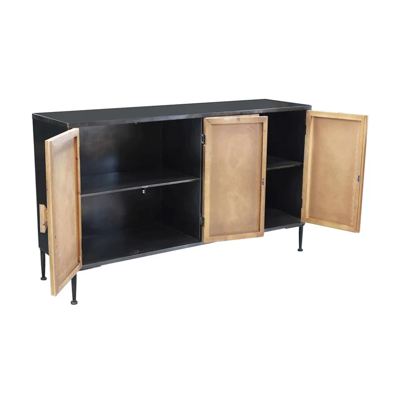 Madia Moderna a 4 ante in Legno Metallo cm 147x44x85 - IRVING