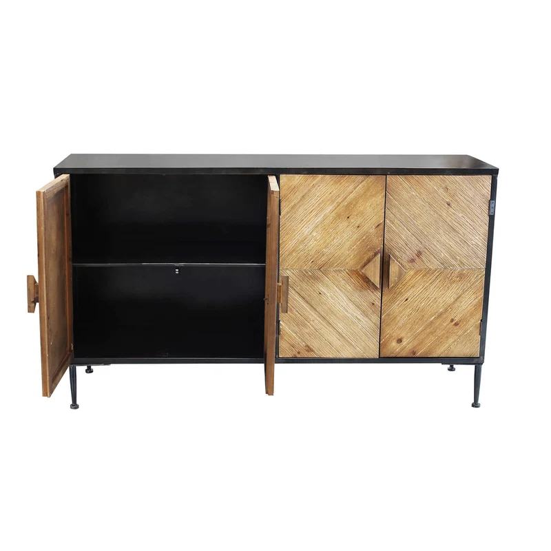 Madia Moderna a 4 ante in Legno Metallo cm 147x44x85 - IRVING