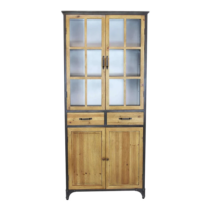Credenza Industrial in Acciaio Legno cm 78 5x41 5x175 - BALDWIN