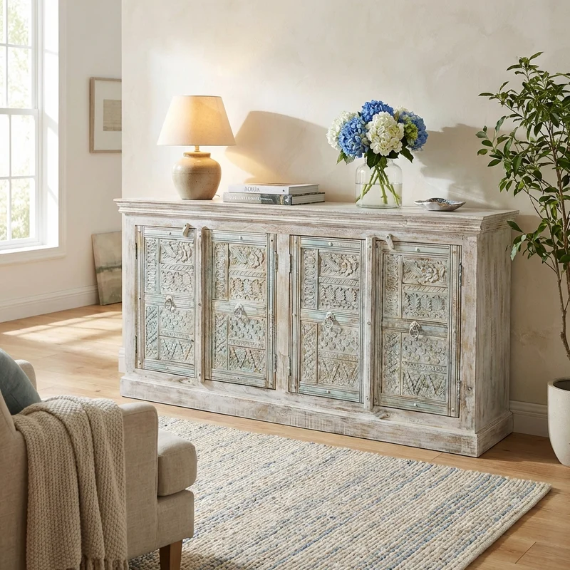 Madia bianco in Legno cm 180x40x90 - RETY