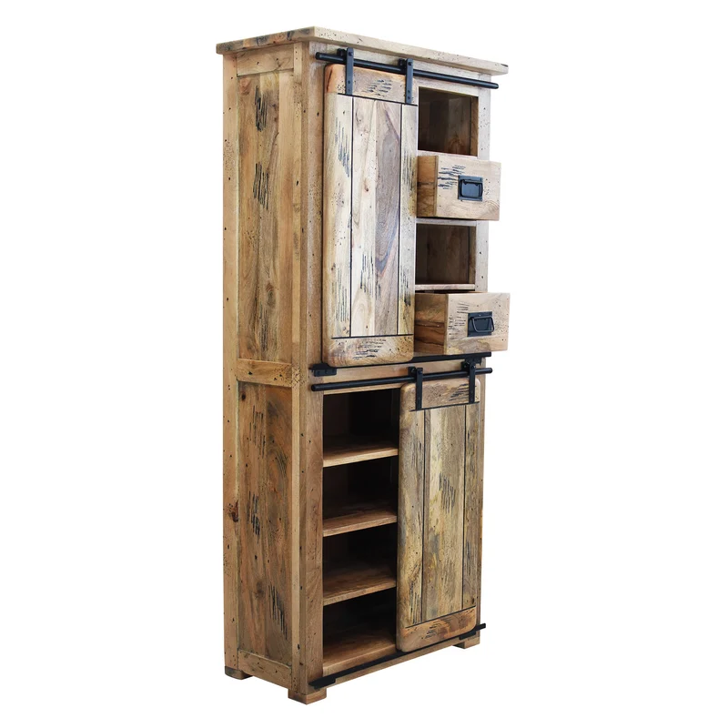 Credenza per soggiorno Industrial in Legno cm 80x40x180 - RICK