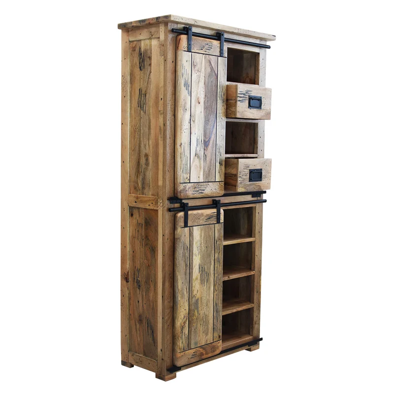 Credenza per soggiorno Industrial in Legno cm 80x40x180 - RICK