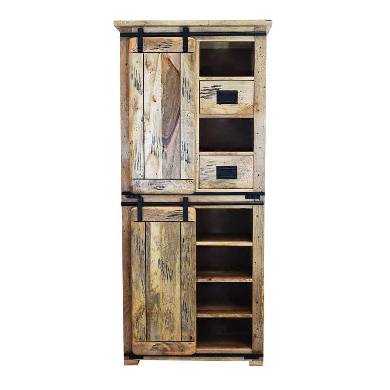 Credenza per soggiorno Industrial in Legno cm 80x40x180 - RICK