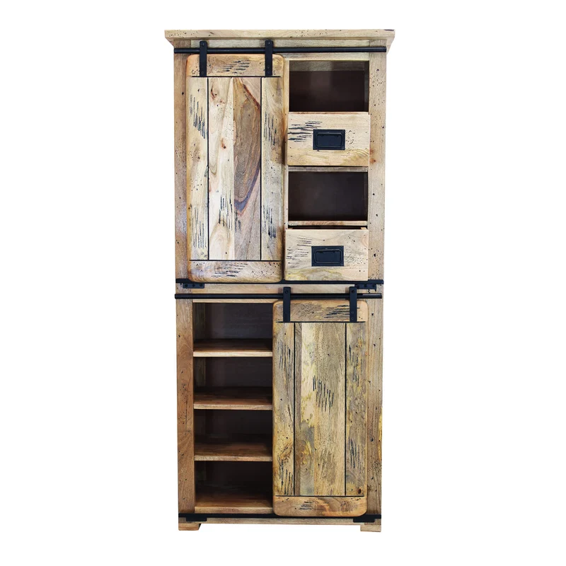 Credenza per soggiorno Industrial in Legno cm 80x40x180 - RICK