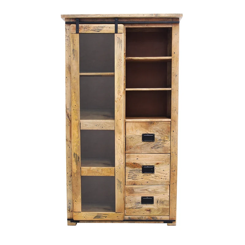 Credenza per soggiorno Industrial in Legno cm 100x48x180 - RICK