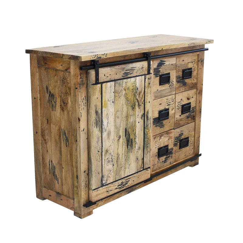Madia per soggiorno Industrial in Legno cm 120x45x90 - RICK