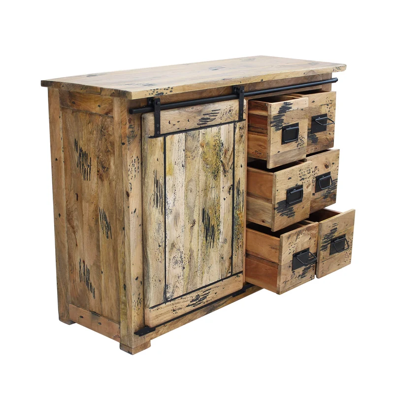 Madia per soggiorno Industrial in Legno cm 120x45x90 - RICK