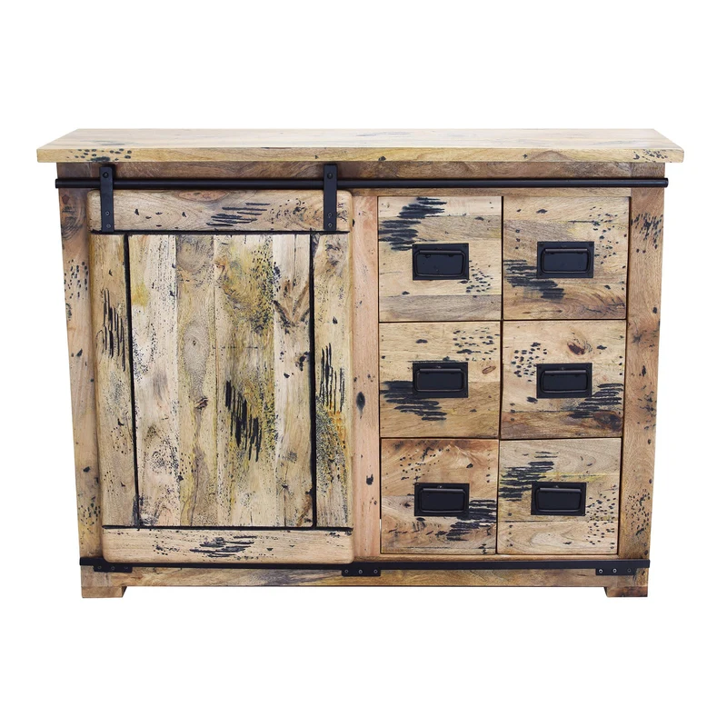 Madia per soggiorno Industrial in Legno cm 120x45x90 - RICK