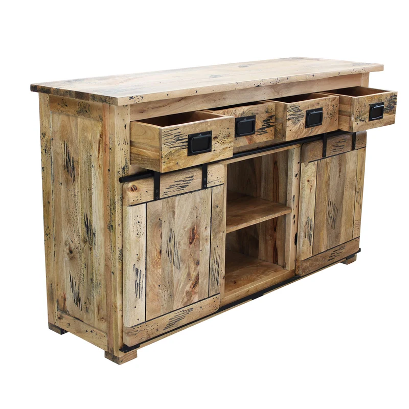 Madia per soggiorno Industrial in Legno cm 150x45x90 - RICK
