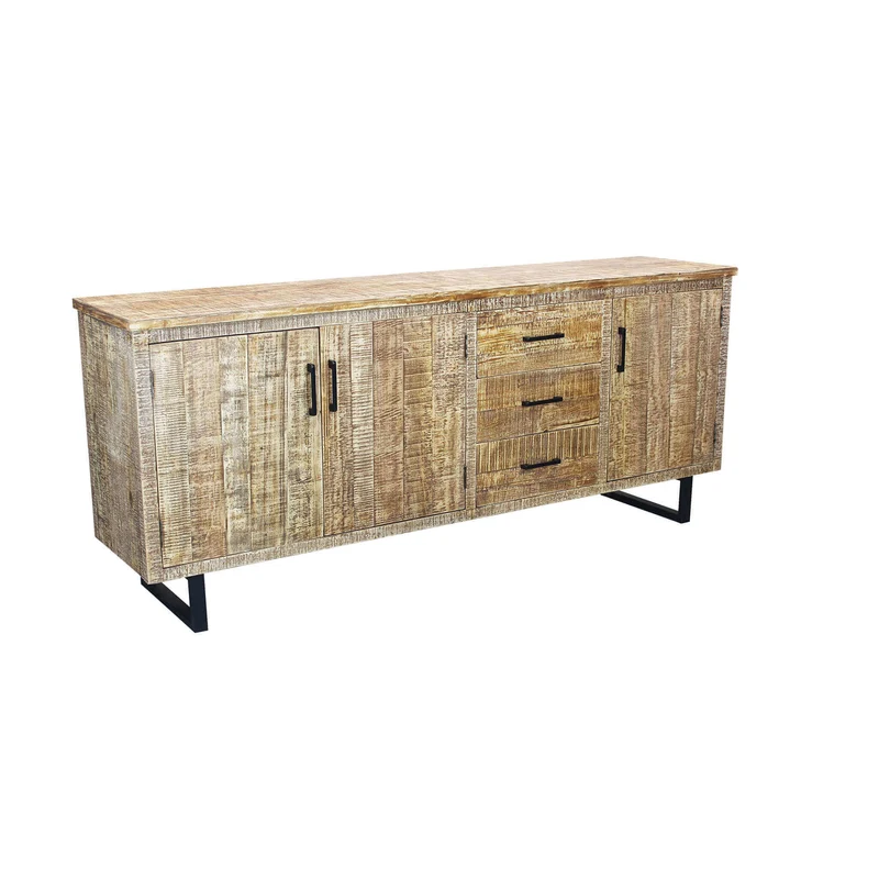 Madia a tre ante e tre cassetti in Legno Metallo cm 200x45x83 - MARTIE