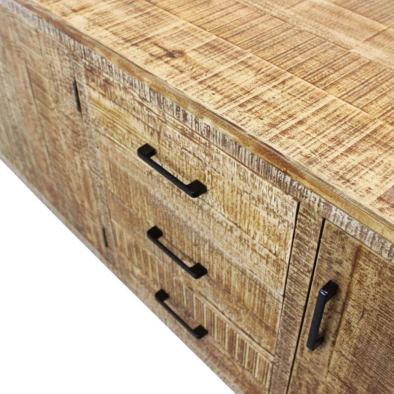 Madia a tre ante e tre cassetti in Legno Metallo cm 200x45x83 - MARTIE