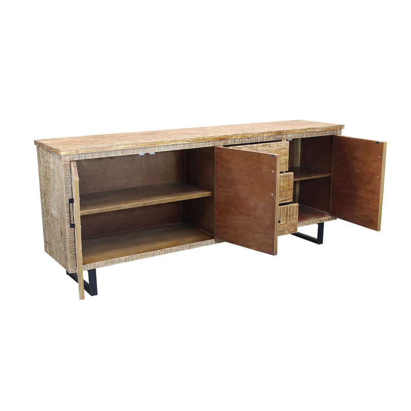 Madia a tre ante e tre cassetti in Legno Metallo cm 200x45x83 - MARTIE