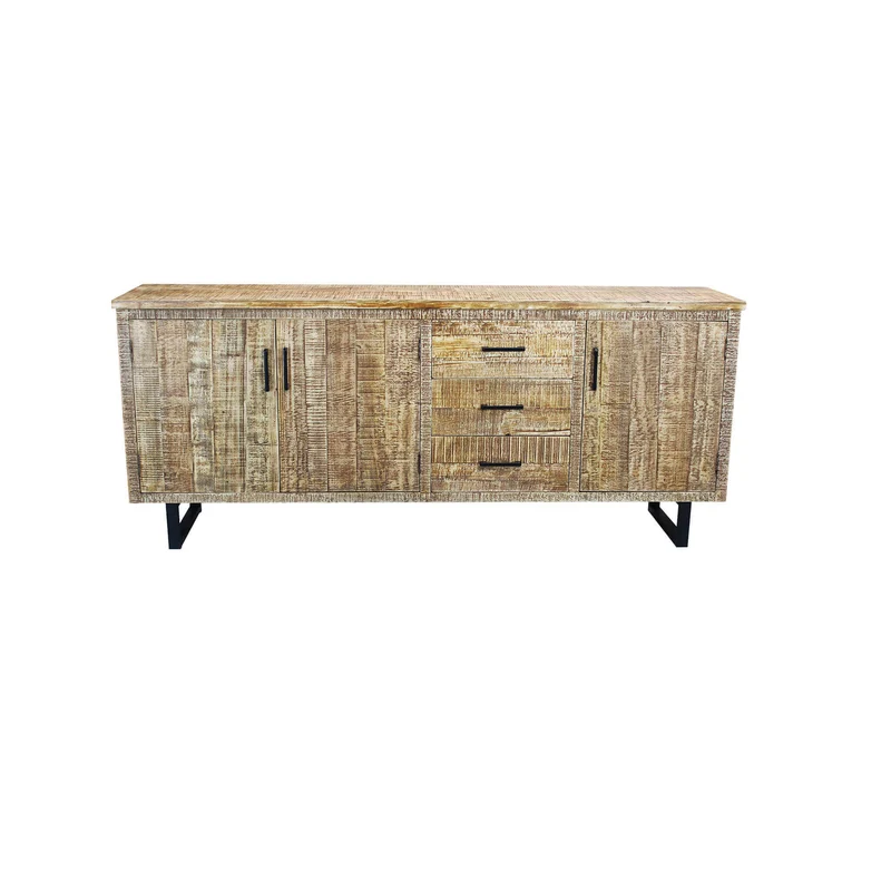 Madia a tre ante e tre cassetti in Legno Metallo cm 200x45x83 - MARTIE