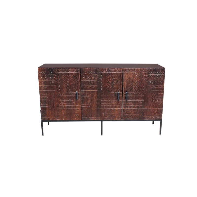 Madia con decoro 3 ante in Legno Metallo cm 150x40x85 - SELWYN