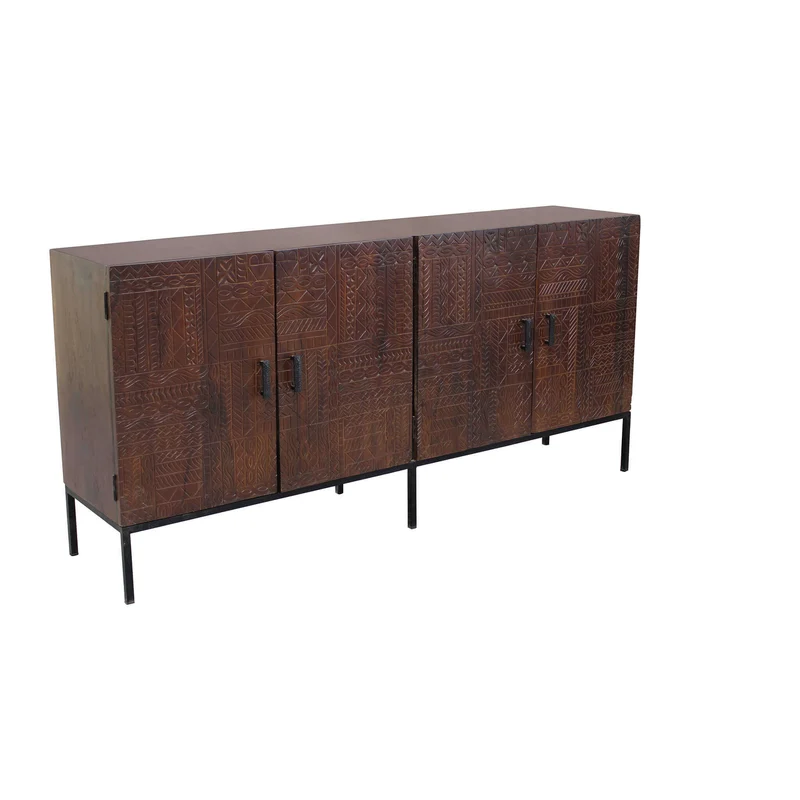 Madia con decoro 4 ante in Legno Metallo cm 180x40x85 - BRODY