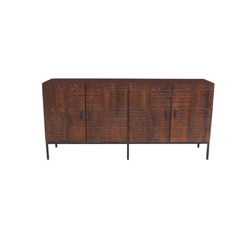 Madia con decoro 4 ante in Legno Metallo cm 180x40x85 - BRODY