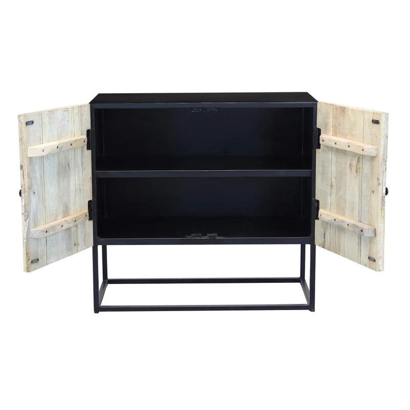Madia 2 ante per soggiorno Industrial in Legno Metallo cm 85x40x80 - GEORGE