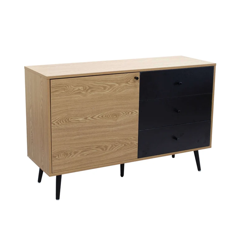 Madia Moderna 1 anta e 3 cassetti in Legno Composito cm 118x39 5x76 - FELIX