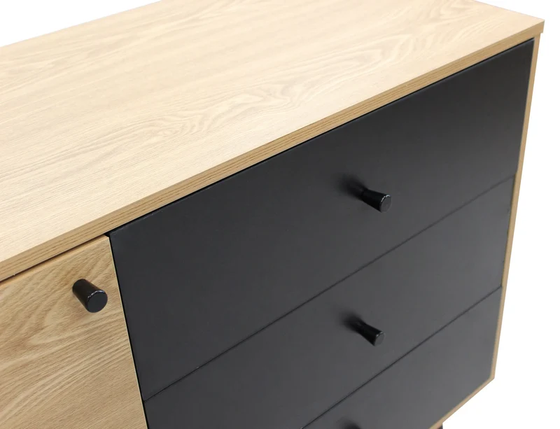 Madia Moderna 1 anta e 3 cassetti in Legno Composito cm 118x39 5x76 - FELIX